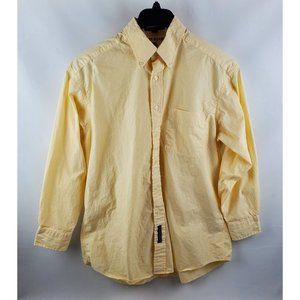 Vintage Tommy Hilfiger Button Down Shirt Yellow White 16/32-33 Cotton Circa 1996